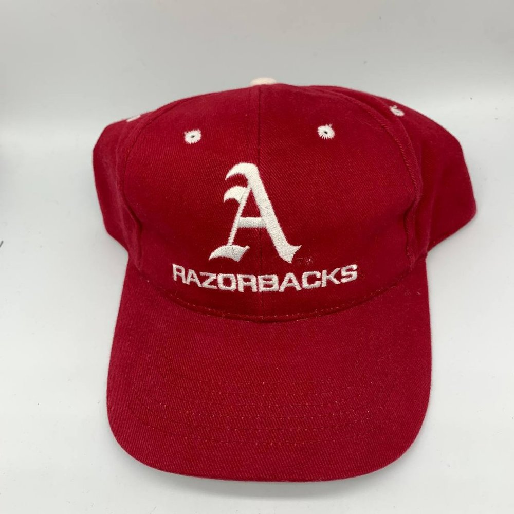 Vintage Arkansas Razorbacks NCAA Headmaster Hat Snapback Cap Red Men‎